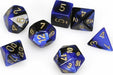 Gemini Black-Blue/gold Polyhedral 7-Die Set - Saltire Games