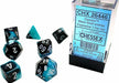 Gemini Black-Shell/white Polyhedral 7-Die Set - Saltire Games