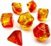 Gemini Translucent Red-Yellow/gold Polyhedral 7-Die Set - Saltire Games