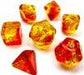 Gemini Translucent Red-Yellow/gold Polyhedral 7-Die Set - Saltire Games