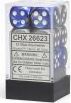 Gemini® 16mm D6 Blue-Steel/white Dice Block™ (12 dice) - Saltire Games