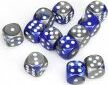 Gemini® 16mm D6 Blue-Steel/white Dice Block™ (12 dice) - Saltire Games