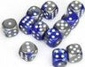 Gemini® 16mm D6 Blue-Steel/white Dice Block™ (12 dice) - Saltire Games