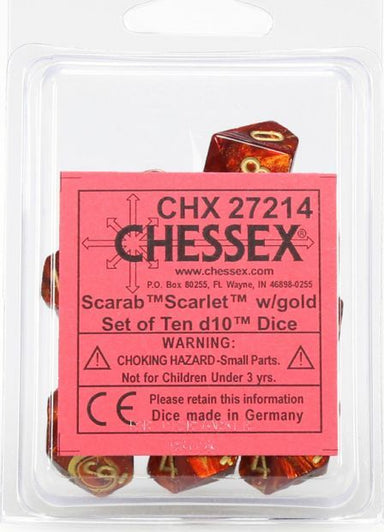 Scaras Scarlet/Gold 10d10 Set - Saltire Games