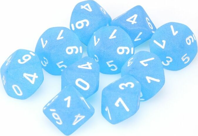 Frosted Caribbean Blue d10 Set - Saltire Games