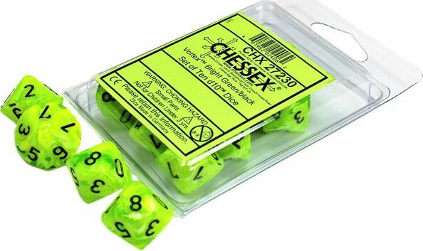 Vortex: Poly D10 Bright Green/B - Saltire Games