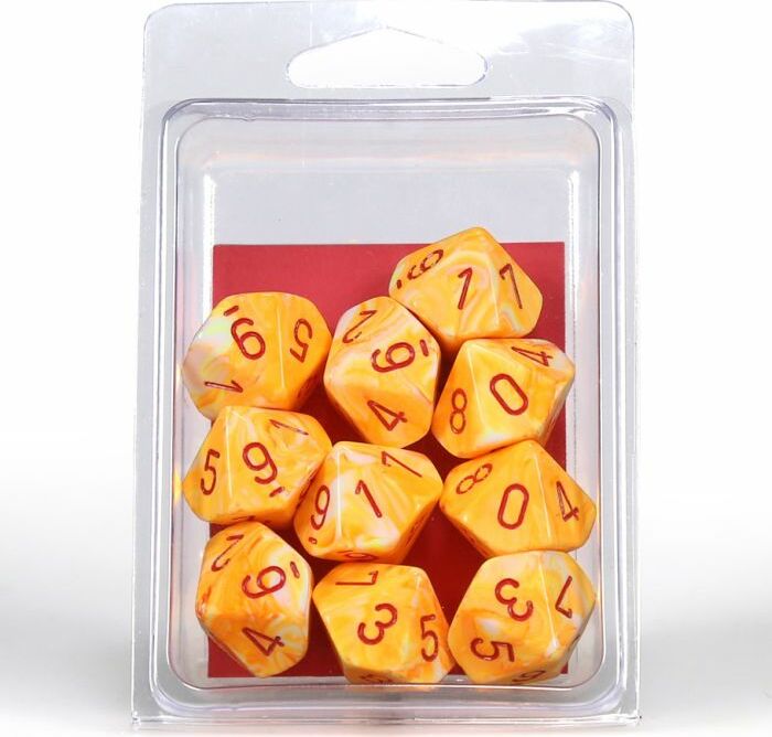 Festive Sunburst Yellow d10 set - Saltire Games