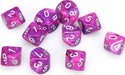 Festive Violet White d10 set - Saltire Games