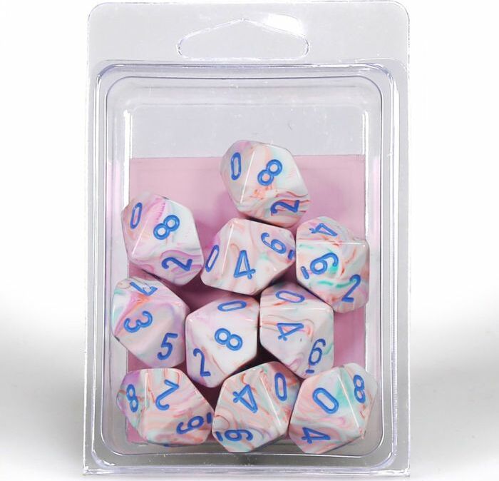 Festive Pop Art Blue d10 set - Saltire Games