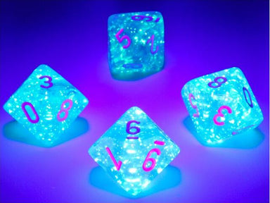 Borealis Sky Blue White d10 set - Saltire Games