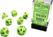 Vortex® Polyhedral Bright Green/black 7-Die Set - Saltire Games