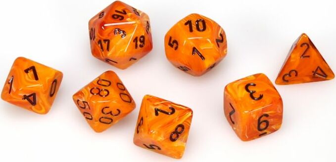 Vortex® Polyhedral Orange/black 7-Die Set - Saltire Games