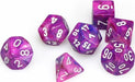 Festive Violet/white Polyhedral 7-Die Set - Saltire Games