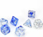 Nebula® Polyhedral Dark Blue/white 7-Die Set - Saltire Games