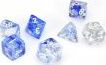 Nebula® Polyhedral Dark Blue/white 7-Die Set - Saltire Games