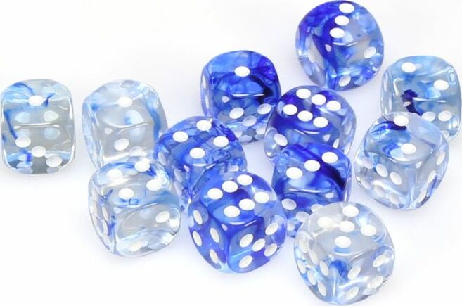 Nebula® 16mm D6 Dark Blue/white Dice Block™ (12 dice) - Saltire Games