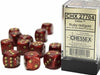 Glitter 16mm D6 Ruby/gold Dice Block™ (12 dice) - Saltire Games