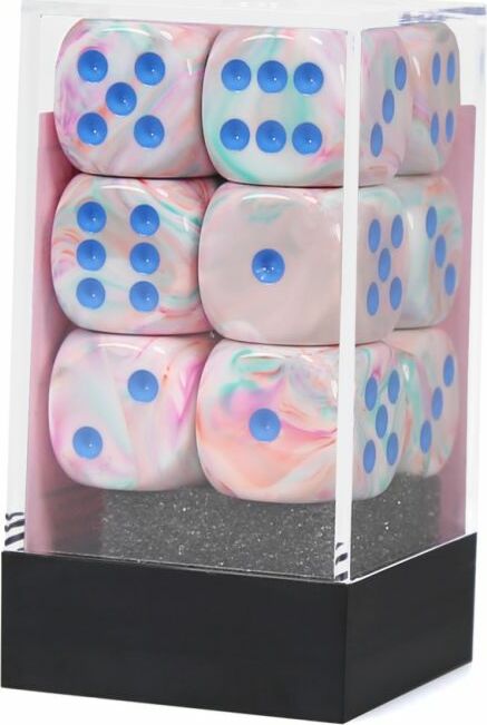 Festive® 16mm D6 Pop Art™/blue Dice Block™ (12 dice) - Saltire Games