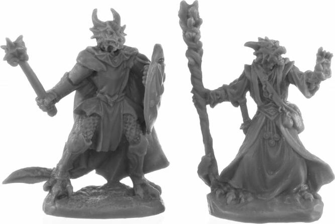 Dragonfolk Wizard and Cleric - Saltire Games