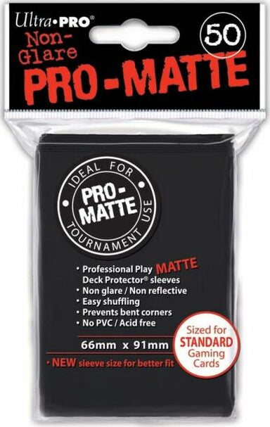 50ct Pro-Matte Black Standard Deck Protectors - Saltire Games