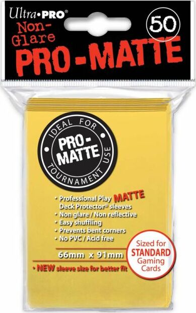 50ct Pro-Matte Yellow Standard Deck Protectors - Saltire Games