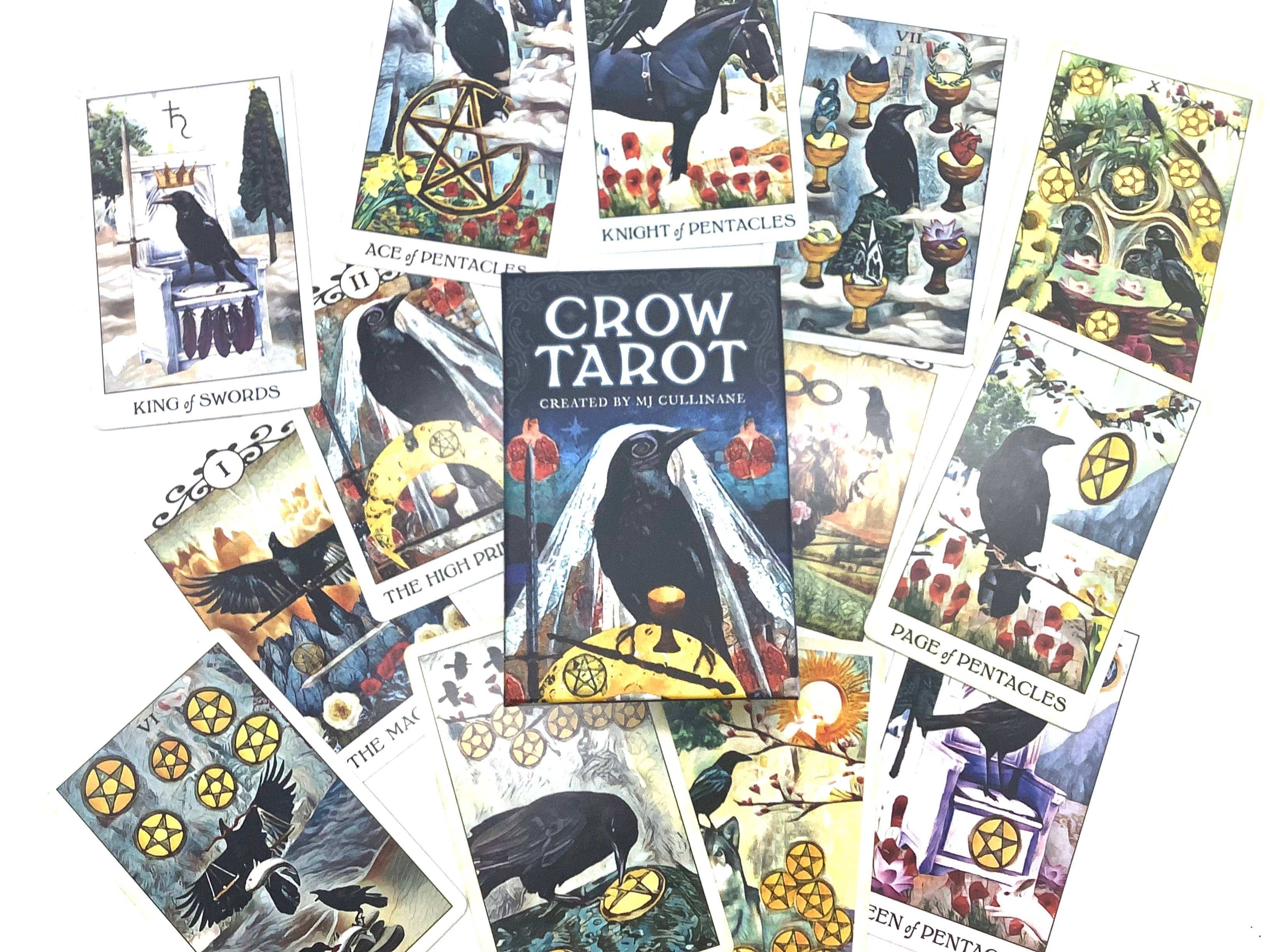 Black Crow Raven Bird Tarot Cards Deck Oracle  gift - Saltire Games