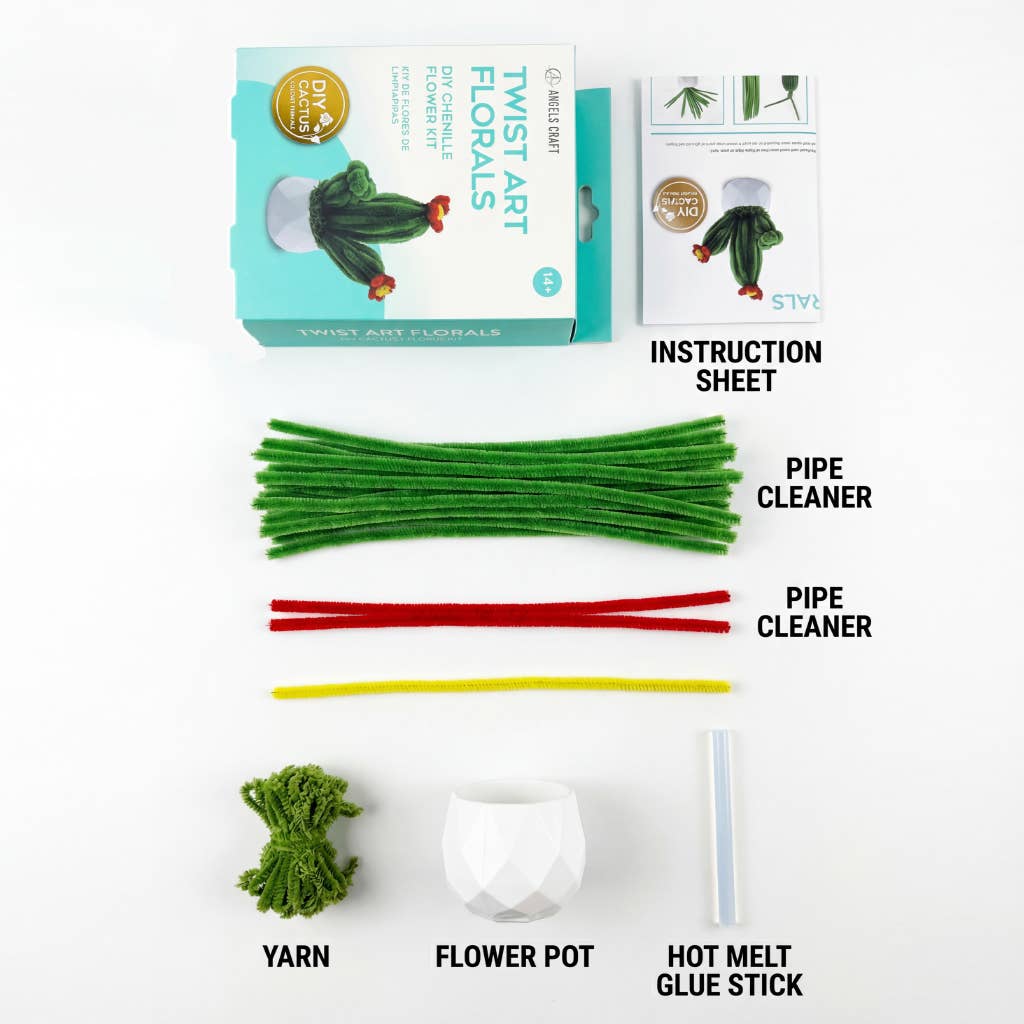 Angels Craft Cactus Twist Art DIY Kit – Chenille Craft Decor