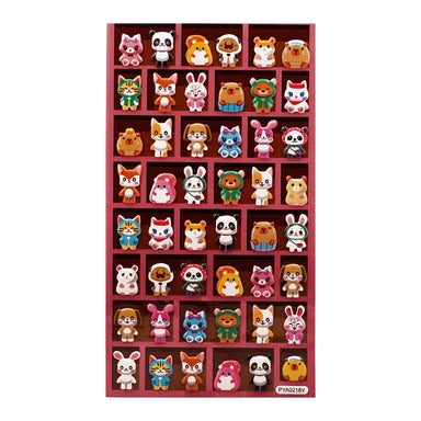 Angels Craft Kawaii Animal Puffy Stickers – Cute Character Mix – 48 pcs