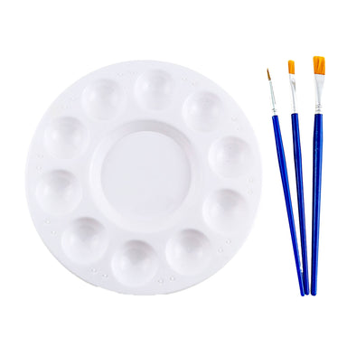 Angels Craft Paint Palette, Round with 3 brushes