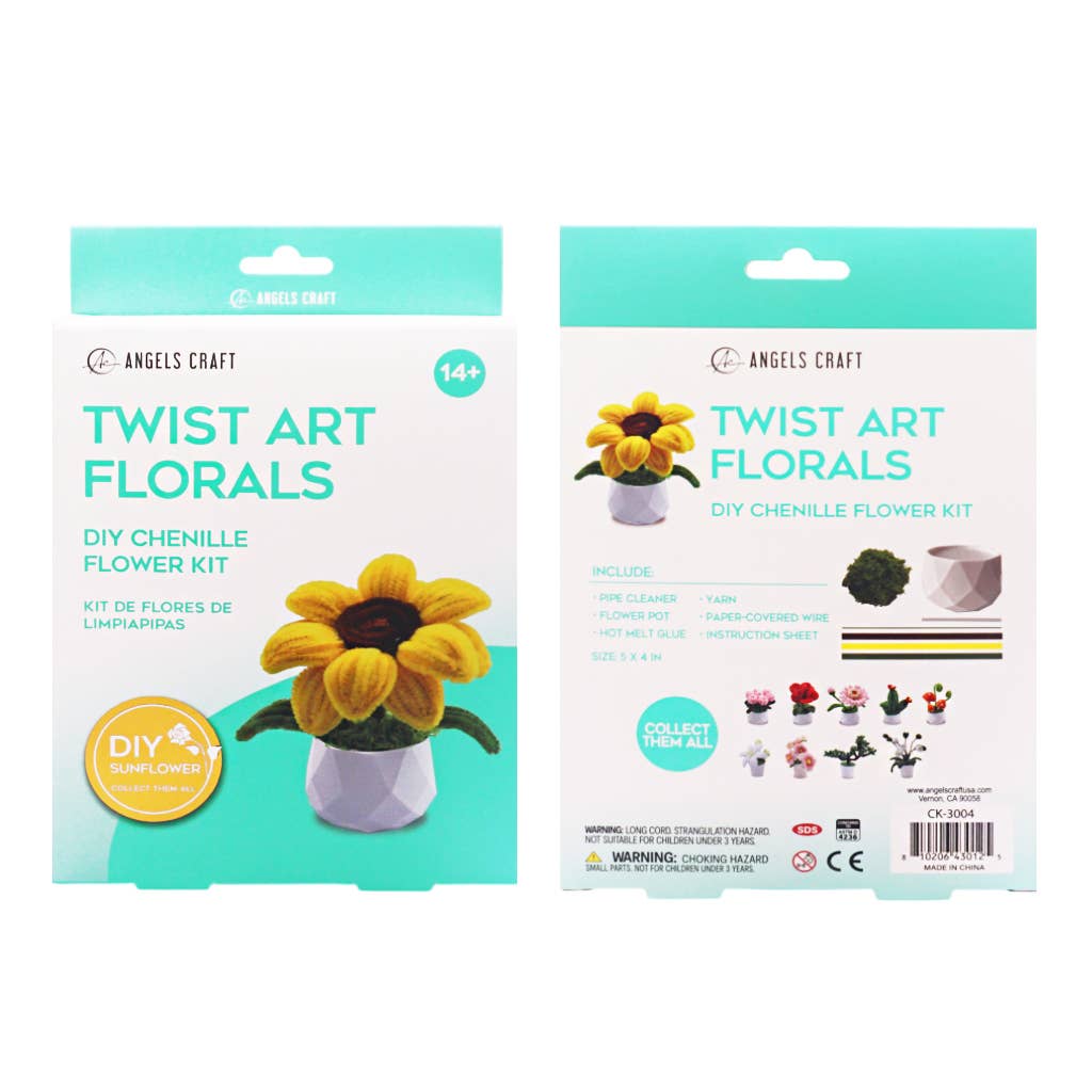 Angels Craft Sunflower Twist Art Floral DIY Kit – Chenille Flower Craft