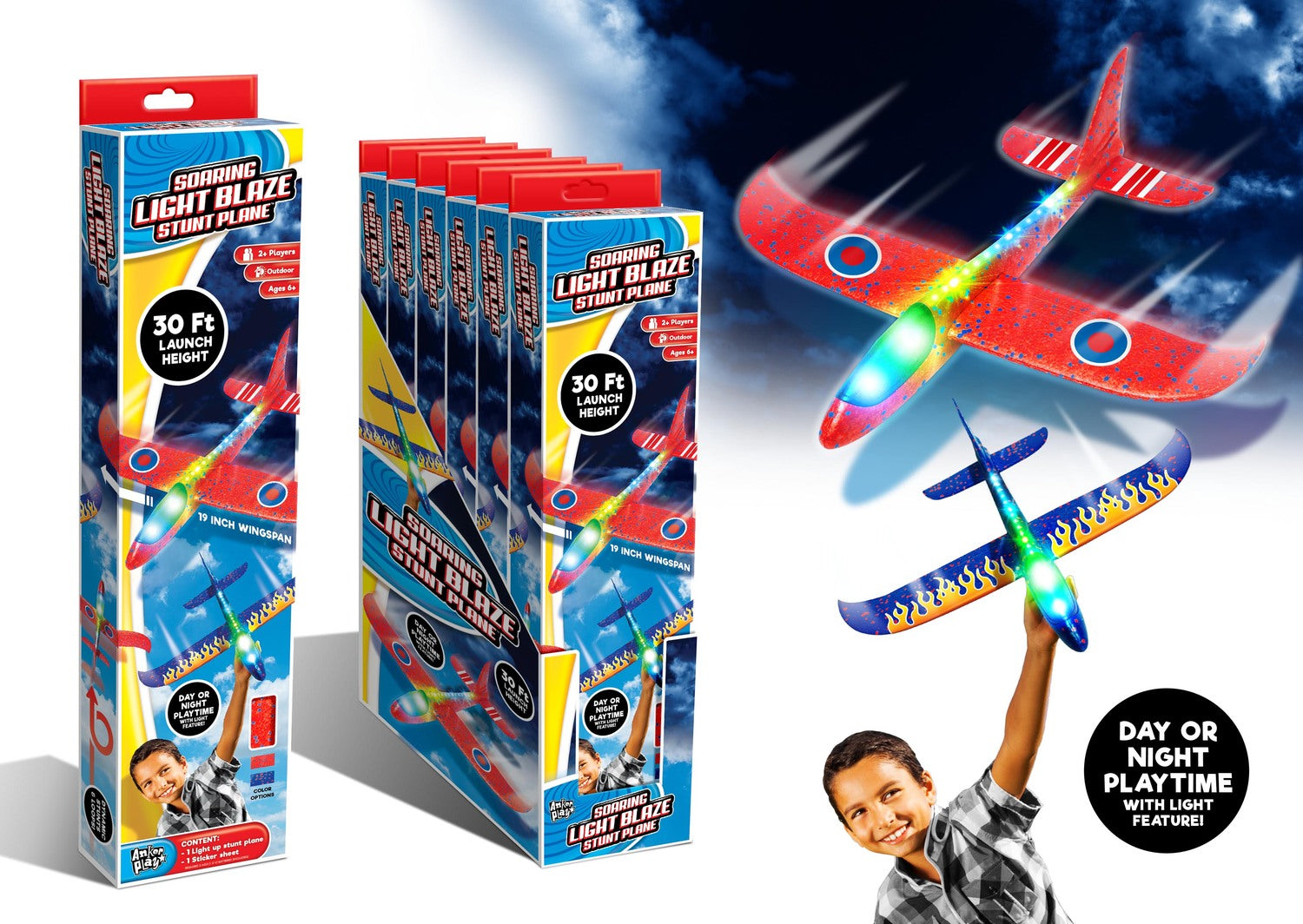 Anker Play Soaring Light Blaze Stunt Plane - Saltire Games