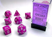 Opaque Polyhedral Light Purple/white 7-Die Set - Saltire Games