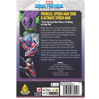 Marvel: Crisis Protocol - Prowler, Spider-Man 2099 & Ultimate Spider- Man - Saltire Games