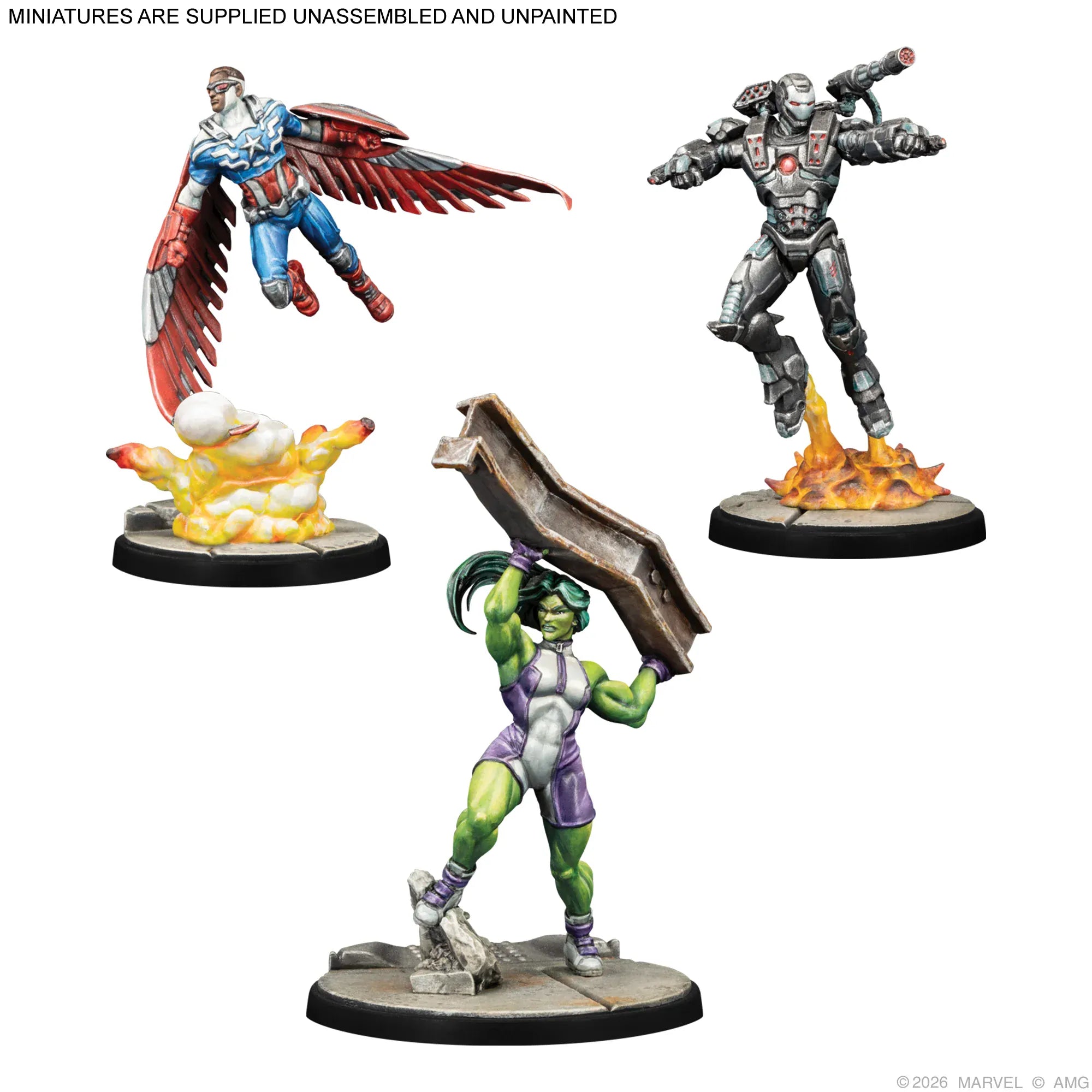 Miniatures Atomic Mass Games Marvel: Crisis Protocol – Captain America & The Avengers Character Pack