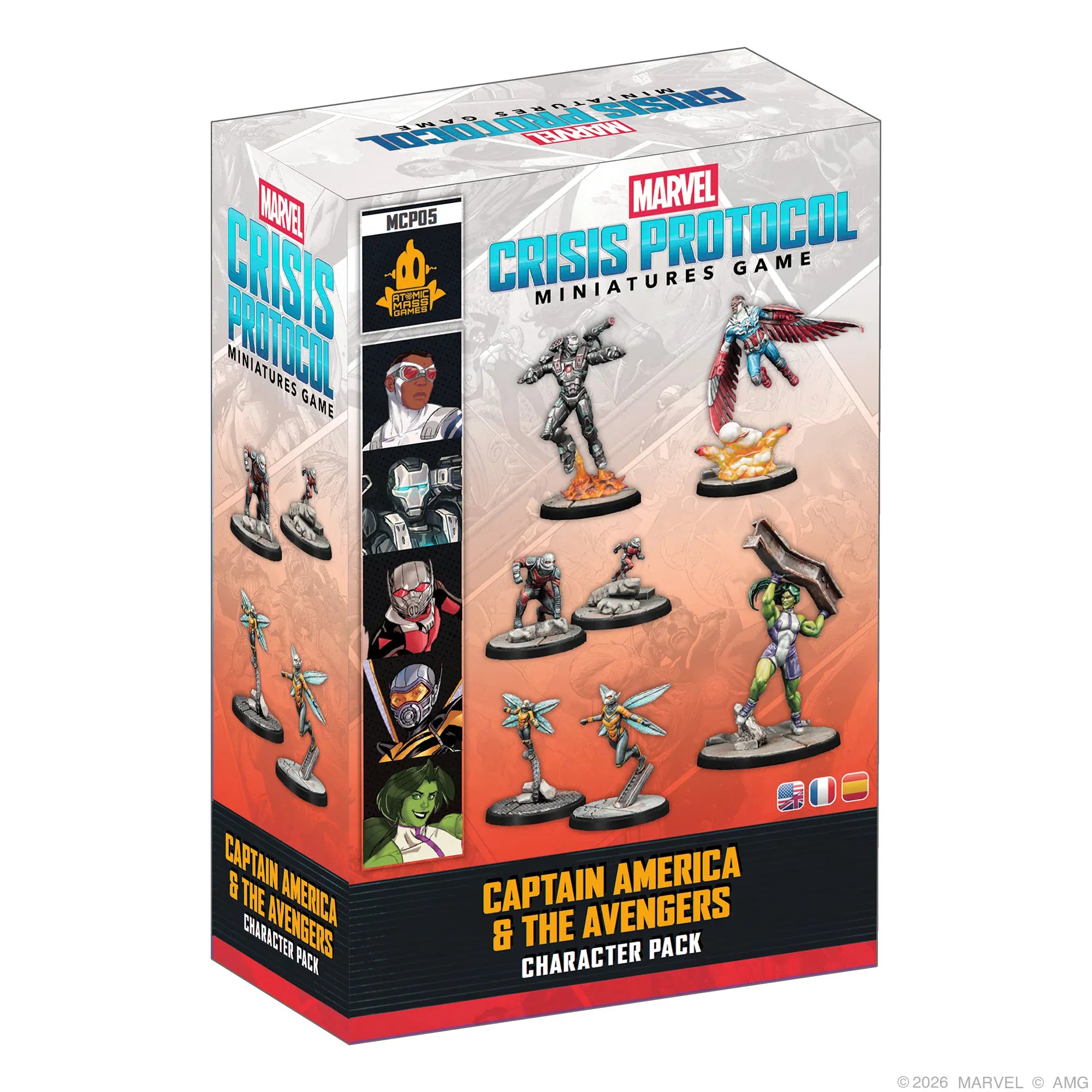 Miniatures Atomic Mass Games Marvel: Crisis Protocol – Captain America & The Avengers Character Pack