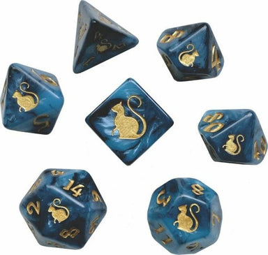 Kitty Clacks® Bast Polyhedral Dice Set - Saltire Games