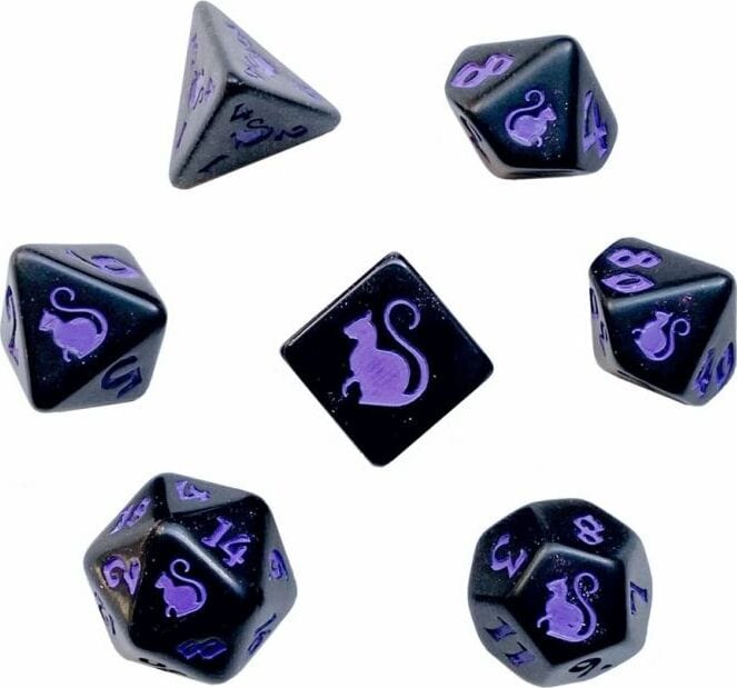 Kitty Clacks® Magic Polyhedral Dice Set - Saltire Games