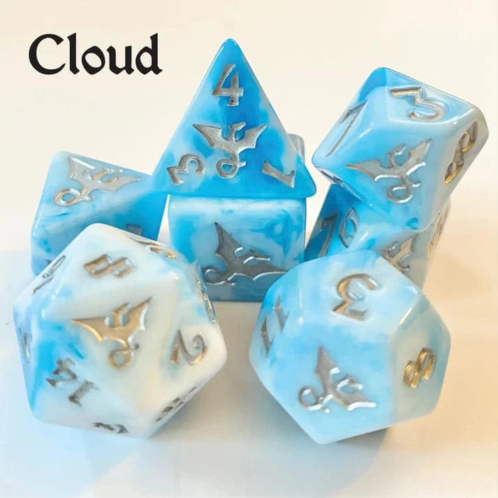 Swirl Dragon Cloud Polyhedral Dice Set - Saltire Games