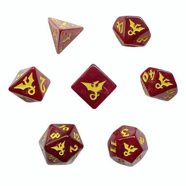 Swirl Dragon Red Polyhedral Dice Set - Saltire Games