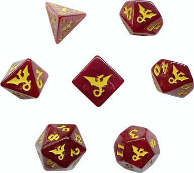 Swirl Dragon Red Polyhedral Dice Set - Saltire Games