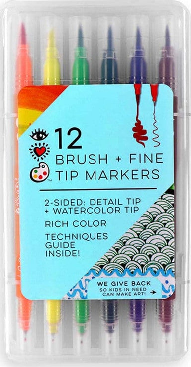 Iheartart 12 Brush Tip  Fine Tip Markers - Saltire Games