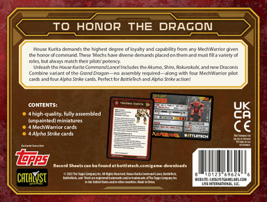 Miniatures Games Catalyst Game Labs BattleTech: House Kurita Command Lance