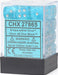 Cirrus Aqua/silver 12mm d6 Dice Block (36 dice) - Saltire Games