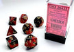Gemini Black-Red/gold Polyhedral 7-Die Set - Saltire Games