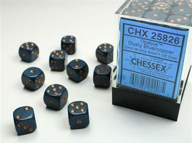 Opaque 12mm D6 Dusty Blue/copper Dice Block™ (36 dice) - Saltire Games