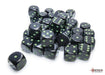 Opaque Black/Green d6 Dice Block (36 Dice) - Saltire Games