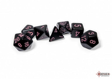 Opaque Black/Pink 7-Die Set - Saltire Games