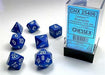 Opaque Polyhedral Blue/white 7-Die Set - Saltire Games