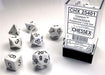 Opaque Polyhedral White/black 7-Die Set - Saltire Games