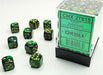 Scarab® 12mm D6 Jade/gold Dice Block™ (36 dice) - Saltire Games